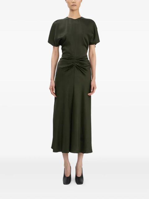 Victoria Beckham gathered-waist midi dress - Green