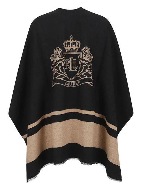 Lauren Ralph Lauren striped fringed poncho - Black - zdjęcie produktu nr 2