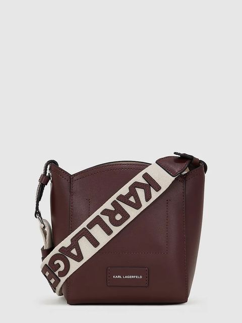 Karl Lagerfeld torebka skórzana K/CIRCLE kolor bordowy A4W30067 - zdjęcie produktu nr 2