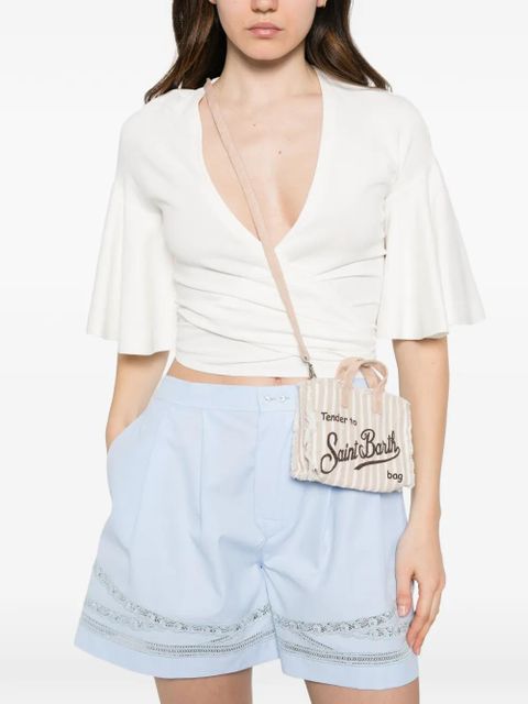 MC2 Saint Barth striped frayed-edge phone bag - Neutrals - zdjęcie produktu nr 2