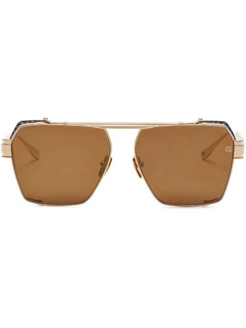 Balmain Eyewear Premier square-frame sunglasses - Brown - zdjęcie produktu nr 1