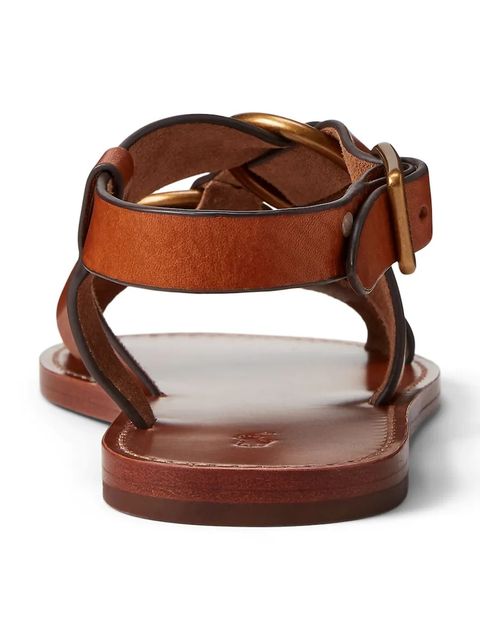 Polo Ralph Lauren sandały skórzane Plo Rng Sandal damskie kolor brązowy 818923266001