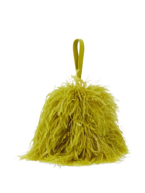 Ferragamo mini Double Gancini feather clutch bag - Yellow