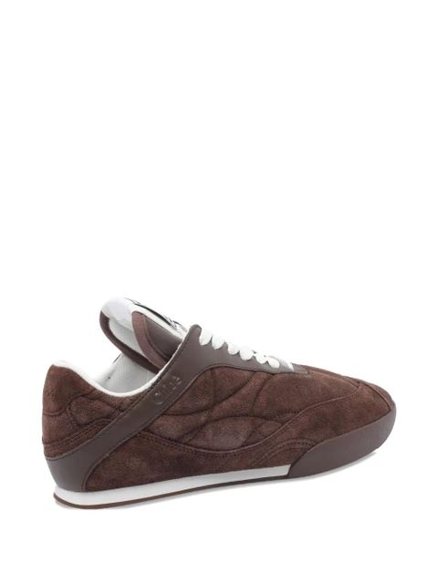 Chloé Kick quilted suede sneakers - Brown