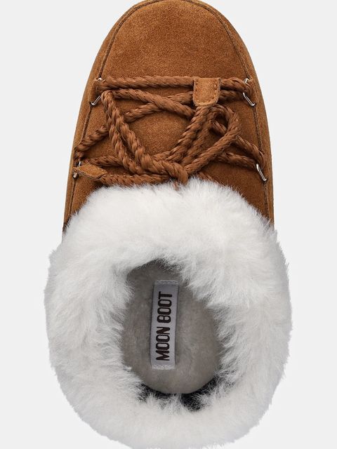 Moon Boot śniegowce zamszowe MB EVX MULE SUEDE kolor brązowy 80D1470090 ML06