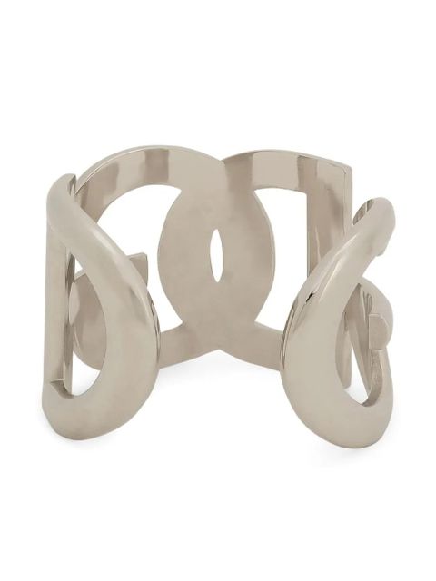 Dolce & Gabbana logo-lettering cuff-design bracelet - Silver