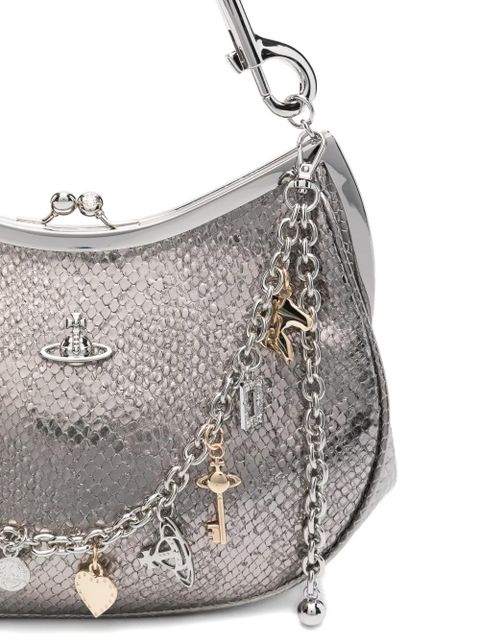 Vivienne Westwood python-embossed leather shoulder bag - Silver