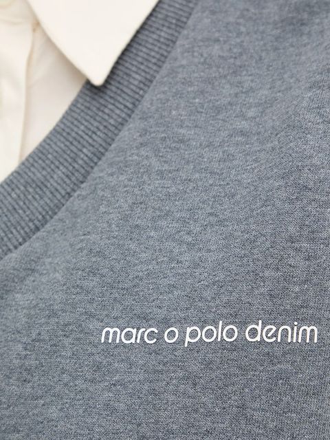 Marc O'Polo bluza bawełniana damska kolor szary melanżowa 5000007694