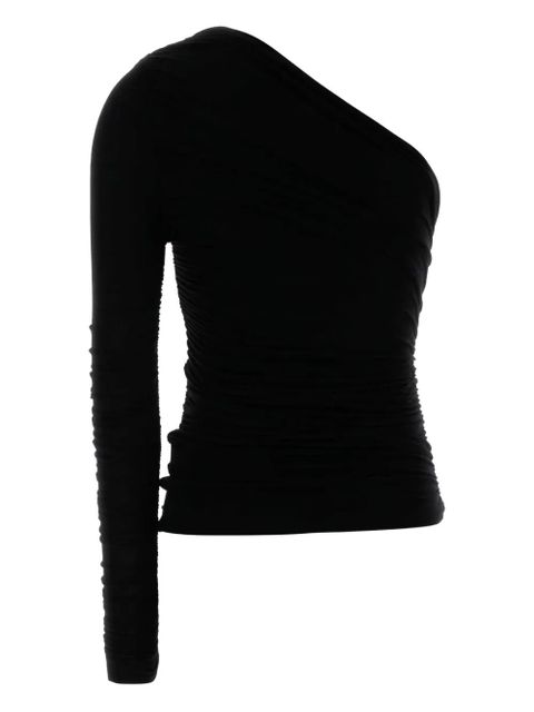 AGOLDE one-shoulder ruched top - Black - zdjęcie produktu nr 2