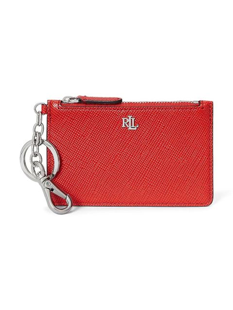 Lauren Ralph Lauren portfel skórzany damski kolor pomarańczowy 432966789