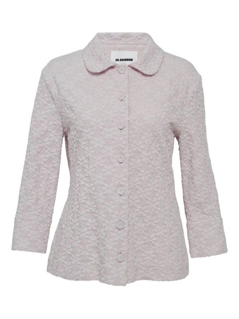 Jil Sander flower-textured long-sleeve shirt - Pink - zdjęcie produktu nr 1