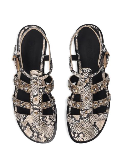 PINKO snakeskin-effect buckled sandals - Neutrals