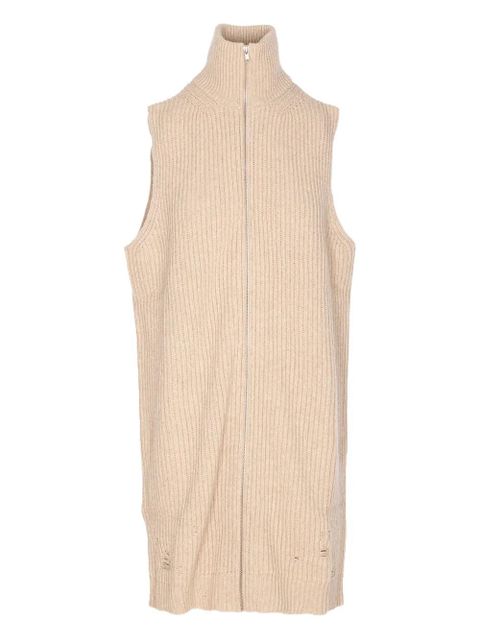 MM6 Maison Margiela high-neck zip-front top - Neutrals - zdjęcie produktu nr 1