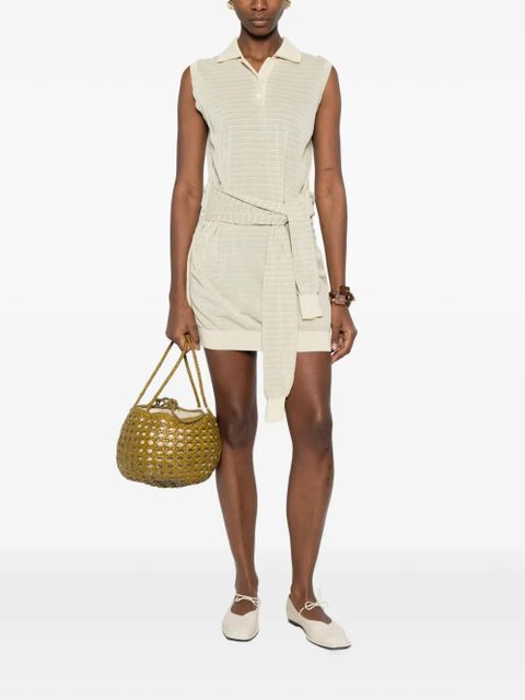 Nanushka Mila striped knitted polo dress - Neutrals - zdjęcie produktu nr 2