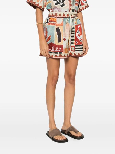 ALEMAIS Michelle abstract-print shorts - Neutrals