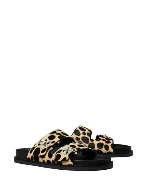 Tory Burch Turnlock sport leopard-print sandals - Neutrals