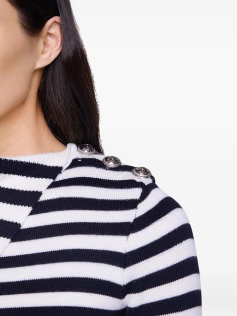 Rabanne asymmetrical striped sweater - Blue