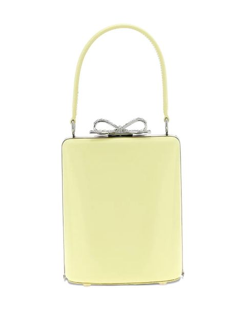 Self-Portrait rhinestone-bow tote bag - Yellow
