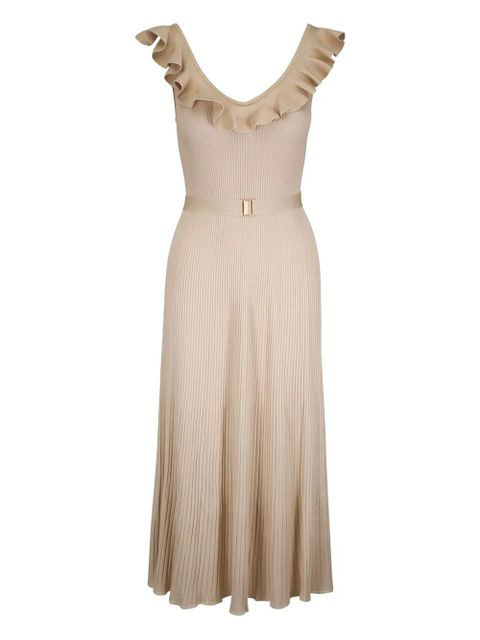 ZIMMERMANN ruffled ribbed midi dress - Neutrals - zdjęcie produktu nr 1
