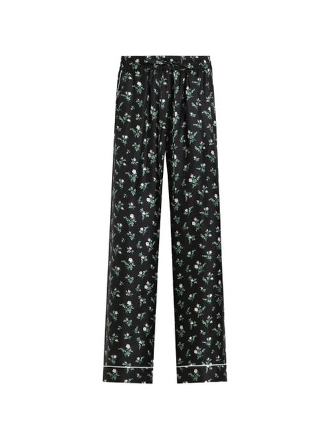 Dolce & Gabbana roses and lilies of the valley-print twill vanity trousers - Black - zdjęcie produktu nr 1