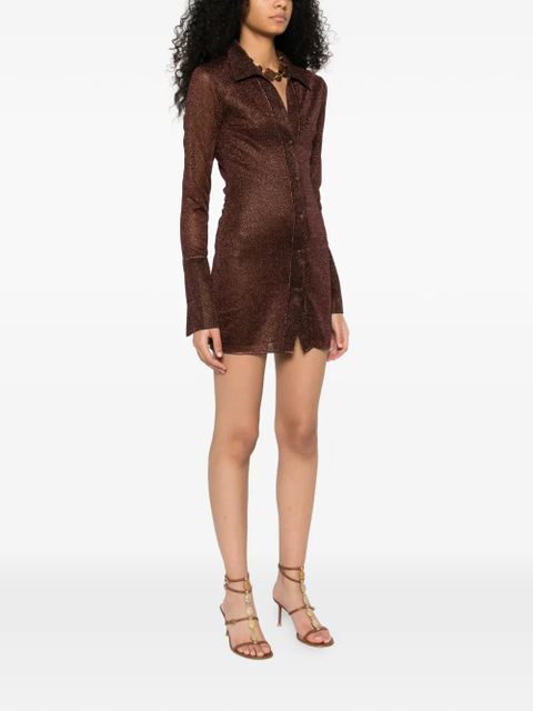Oséree long-sleeve mini dress - Brown