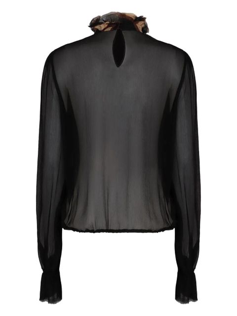 PUCCI ruffled balloon-sleeve blouse - Black - zdjęcie produktu nr 2