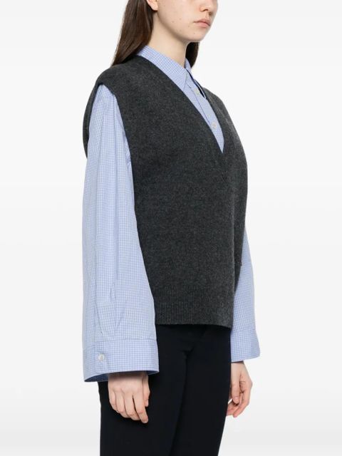 GANNI V-neck sleeveless vest - Grey