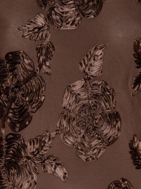 ROTATE BIRGER CHRISTENSEN floral mesh mini dress - Brown