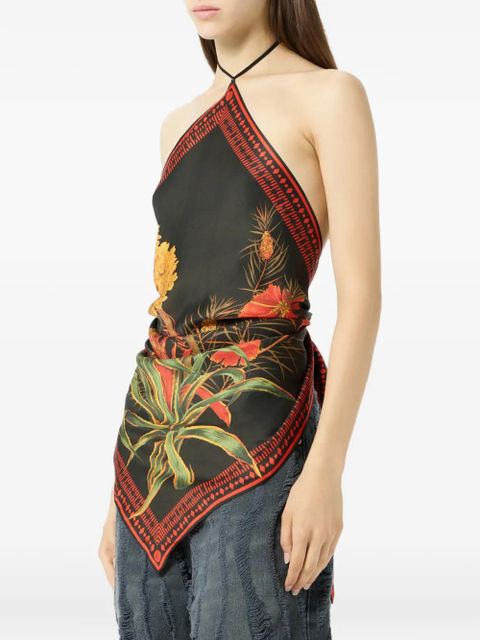 Blumarine floral twill top - Black