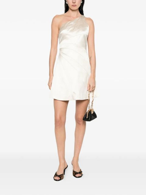 SANDRO Sirene one-shoulder ruched mini dress - Neutrals - zdjęcie produktu nr 2