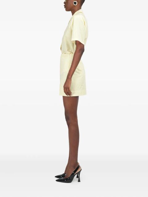 Rowen Rose cotton striped mini skirt - Yellow