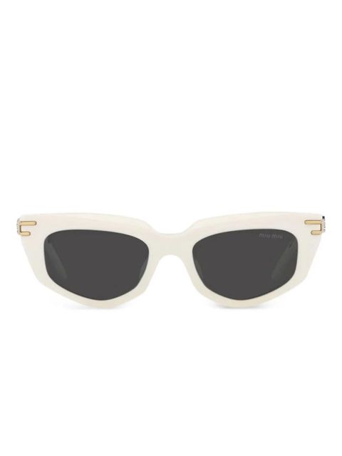 Miu Miu Eyewear cat-eye metal-temple sunglasses - White - zdjęcie produktu nr 1