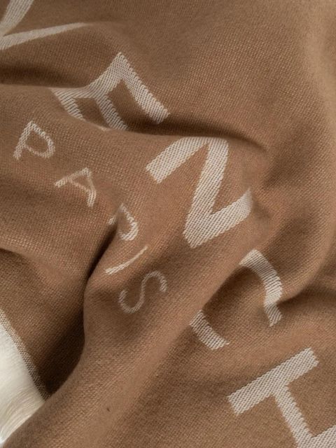 Givenchy logo fringed scarf - Brown