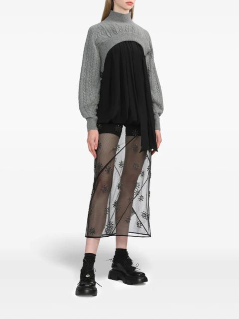 Simone Rocha crystal-embellished skirt - Black