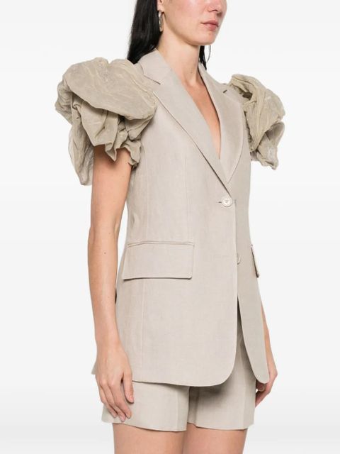 Max Mara Sabituro ruffle sleeve gilet - Neutrals