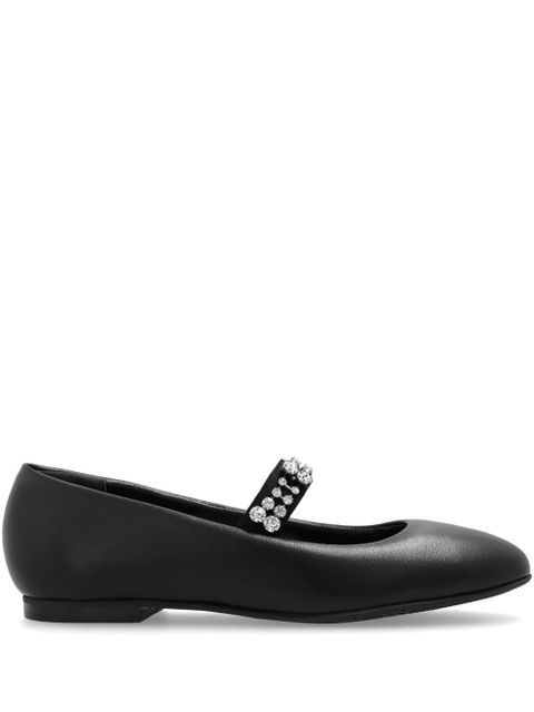 Casadei crystal-embellished ballerina shoes - Black - zdjęcie produktu nr 1