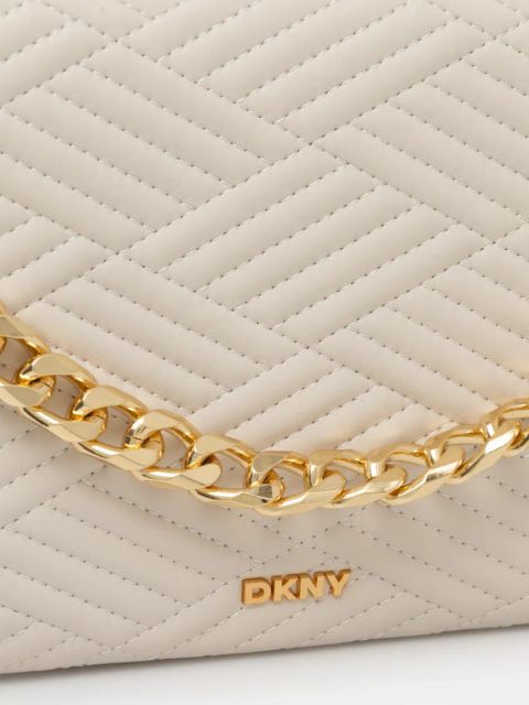 Dkny torebka skórzana kolor beżowy R44EKI05
