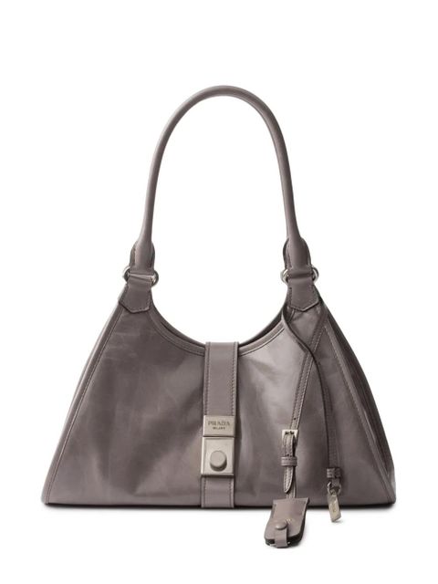 Prada medium leather tote bag - Grey - zdjęcie produktu nr 1