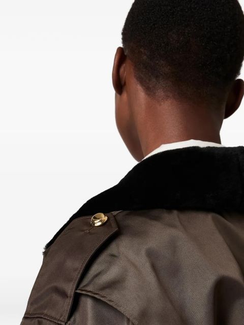 Miu Miu padded oversized military jacket - Brown