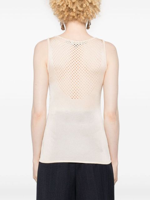 Rabanne bead-embellished knitted top - Neutrals