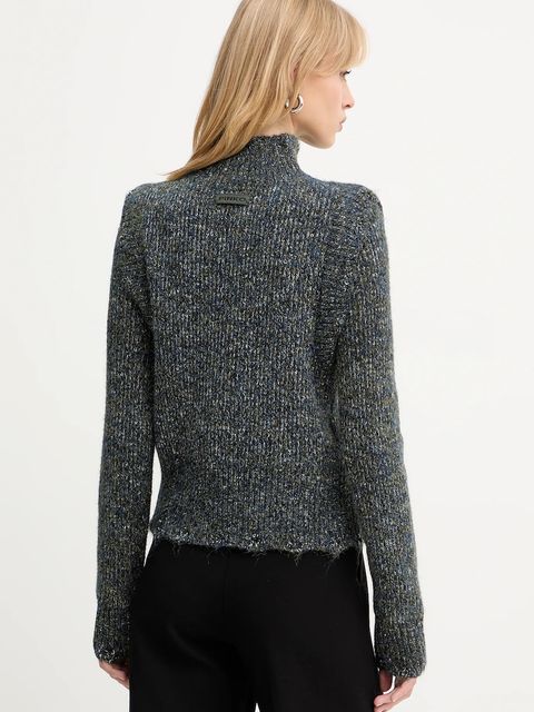 Pinko sweter damski kolor szary z golfem 105968 A2YB