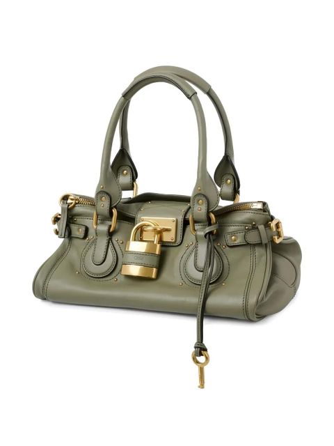 Chloé Paddington padlock leather tote bag - Green