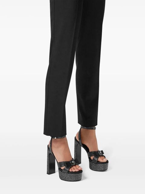 Versace 140mm Gianni Ribbon crystal sandals - Black