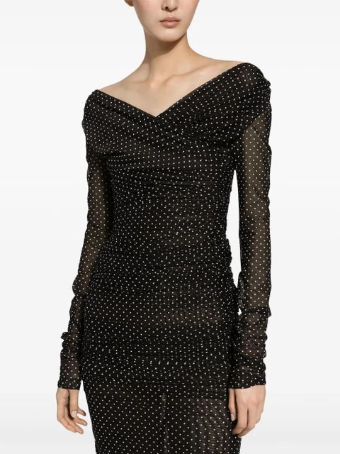 Dolce & Gabbana polka-dot tulle midi dress - Black