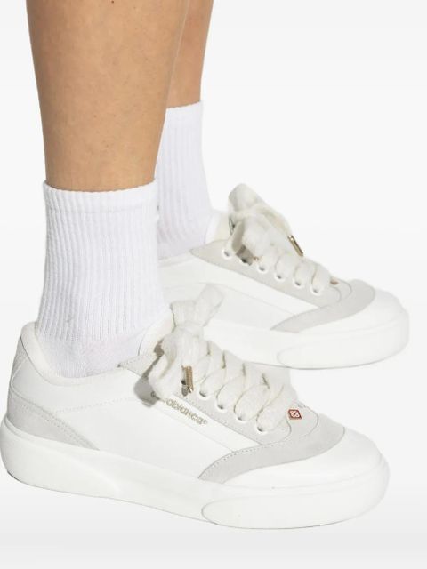 Casablanca suede-panel lace-up sneakers - White