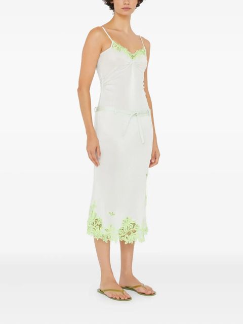 Christopher Esber lace-trim midi skirt - White