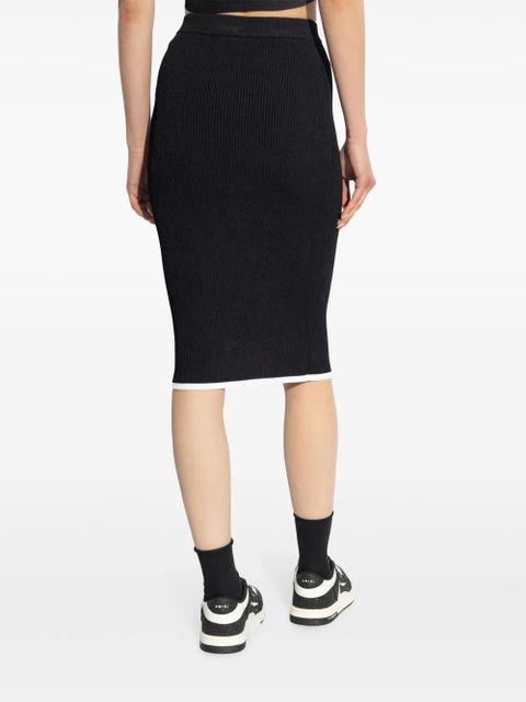 AMIRI Ma logo-embroidered midi skirt - Black