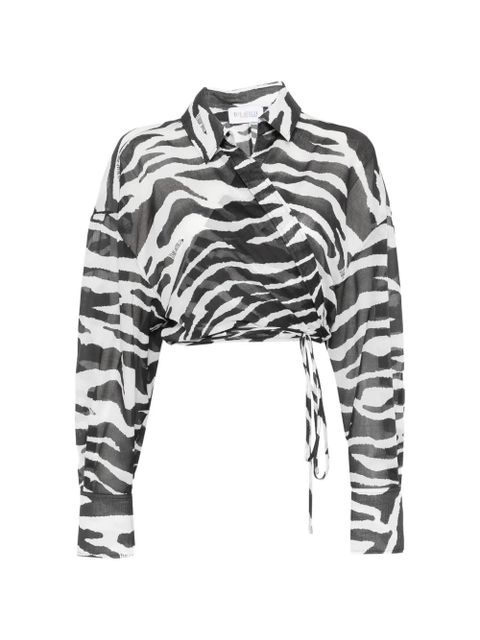 The Attico zebra-pattern blouse - White - zdjęcie produktu nr 1