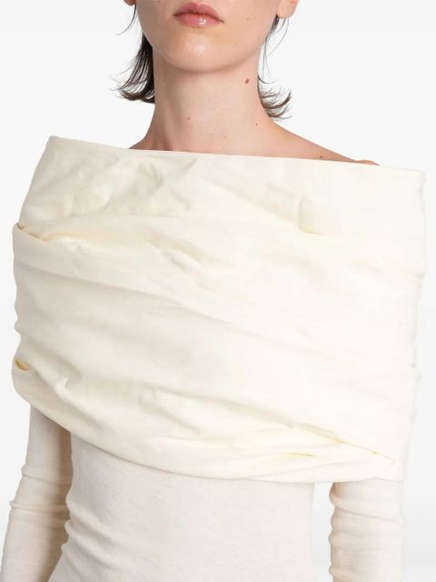 ENTIRE STUDIOS draped cowl-neck maxi dress - White