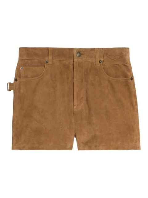 Zadig&Voltaire buckle-fastening suede shorts - Brown - zdjęcie produktu nr 1